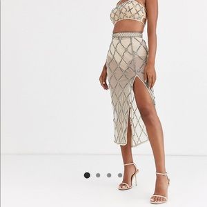 ASOS design sheet embellished midi skirt